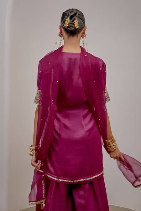 Sheela Suthar Embroidered Short Angarkha Kurta & Pant Set 