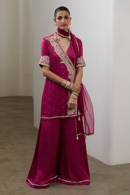 Sheela Suthar Embroidered Short Angarkha Kurta & Pant Set 