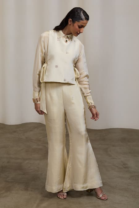 Sheela Suthar Embroidered Bib Jacket & Pant Set 