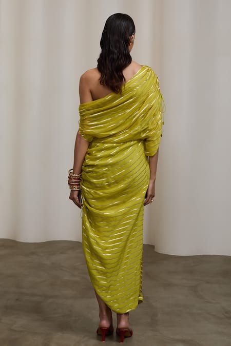 Sheela Suthar Ruched One Shoulder Dress  