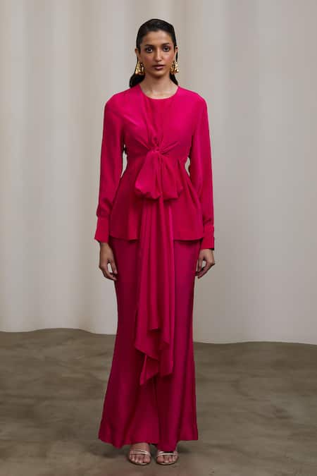 Sheela Suthar Tie-Up Top & Flared Pant Set 