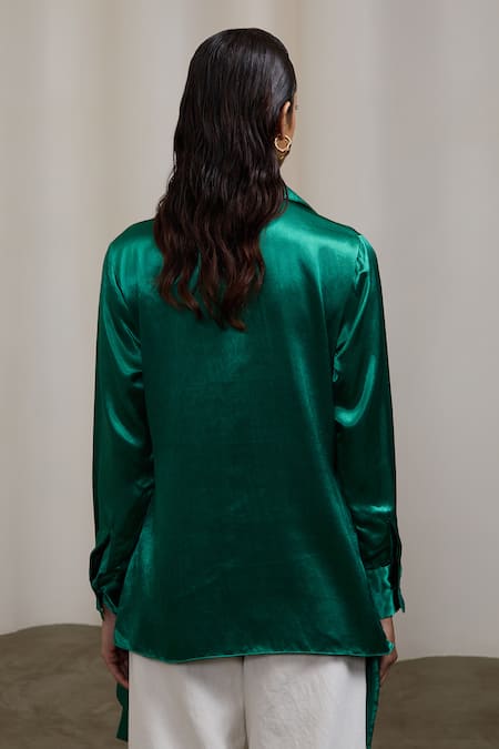 Sheela Suthar Gaji Silk Tie-Up Shirt 