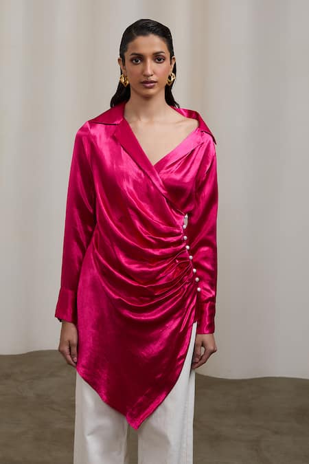Sheela Suthar Double-Breasted Draped Shirt  