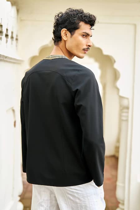 Dash And Dot Overlap V-Neck Shirt  