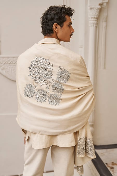 Dash And Dot Motif Embroidered Shirt & Pant Set 