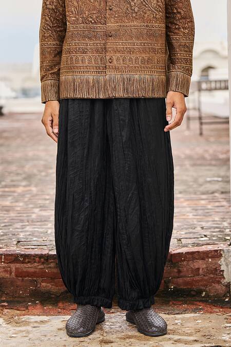 Buy Dash And Dot Black Viscose Crushed Crinkled Pant Buy_Dash And Dot_Black Viscose Crushed Crinkled Pant