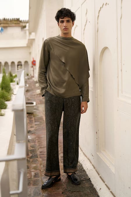 Dash And Dot Mysore Silk Paisley & Floral Pattern Pant 