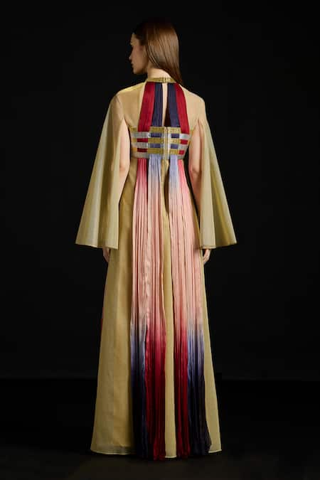 Akhl Interwoven Gradient Tulle Kaftan Dress 