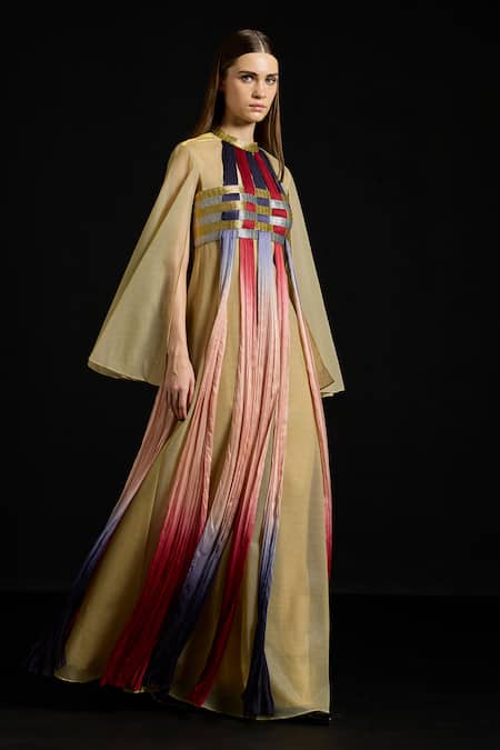 Akhl Interwoven Gradient Tulle Kaftan Dress 