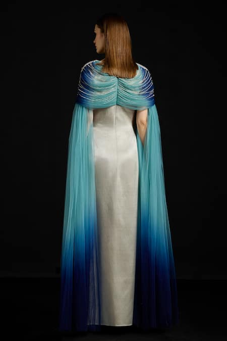 Akhl Draped Tulle Fall-Panelled Dress 