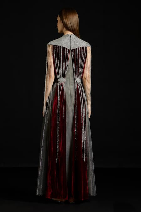 Akhl Velvet & Sequins Fringe Dress 