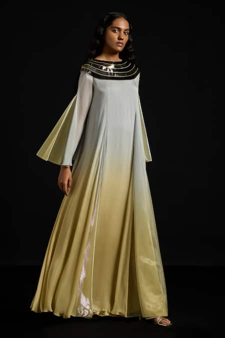 Akhl Concentric Metallic Chiffon Dress 