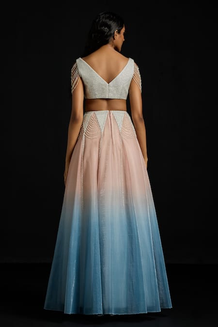 Akhl Sequin Fringes Skirt Set 