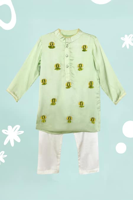 Toddle Kidswear Octopus Embroidered Kurta Set 