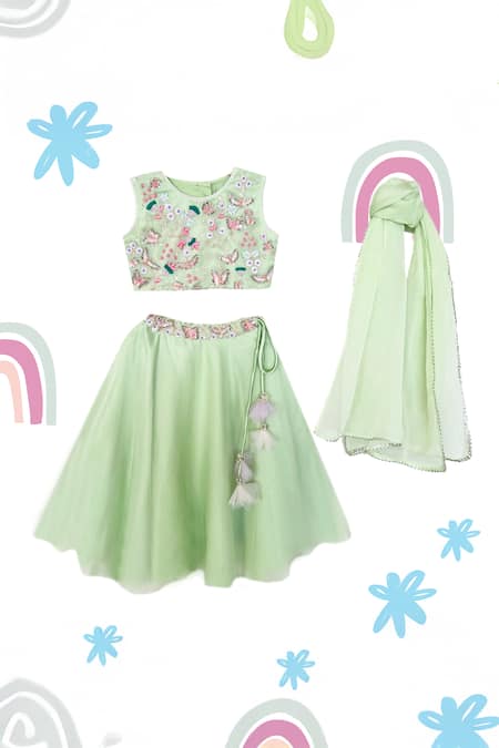 Toddle Kidswear Butterfly Garden Lehenga Set 