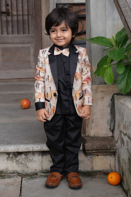 Funny Bones Clothings Pyramid Print Blazer Set 