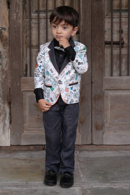 Funny Bones Clothings Cycle Camera Tuxedo Blazer Set 