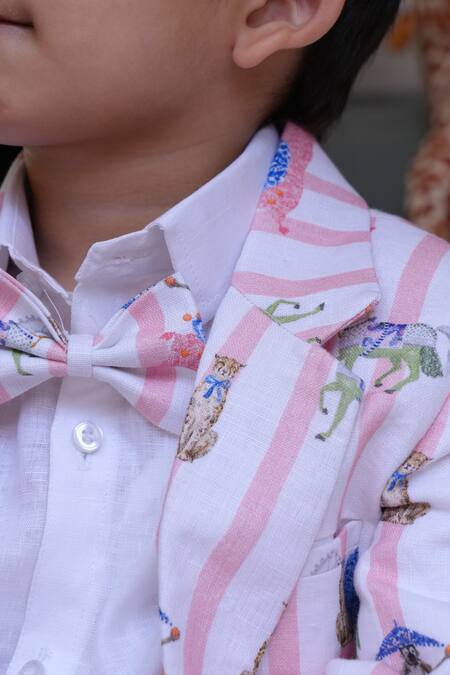 Funny Bones Clothings_Pink Linen Sultans Blazer Set _at_Aza_Fashions