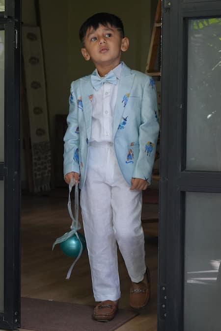 Funny Bones Clothings Royal Toika Pure Linen Blazer Set 