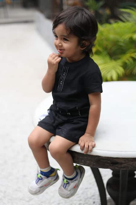 Funny Bones Clothings Embroidered Shirt & Shorts Set 