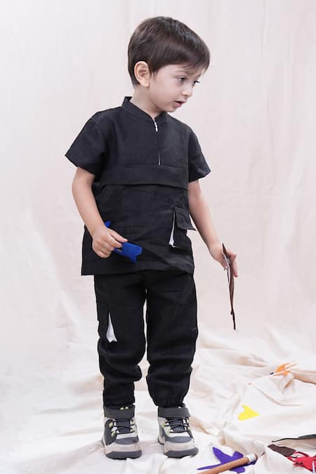 Funny Bones Clothings Linen Shirt & Trouser Set 