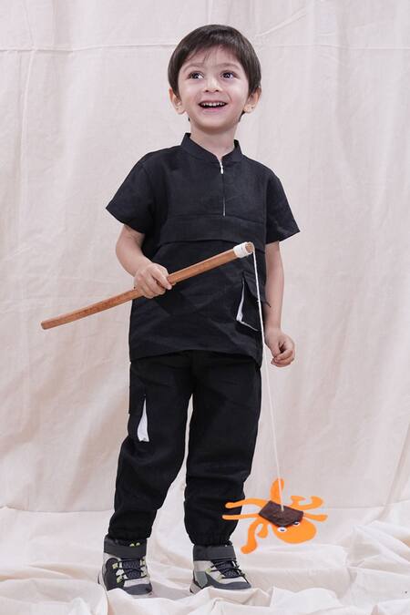 Funny Bones Clothings Linen Shirt & Trouser Set 