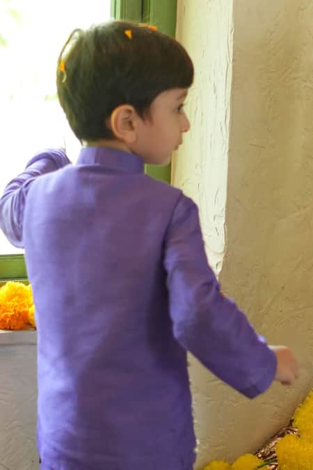 Funny Bones Clothings Pearls Embedded Nehru Jacket Set 