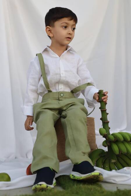 Shop_Funny Bones Clothings_White Linen Country Chic Pure Shirt With Pant _Online_at_Aza_Fashions