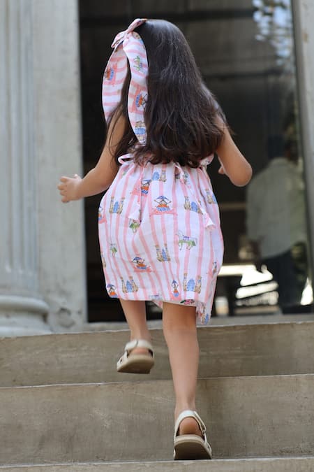 Funny Bones Clothings The Sultans Tapestary Print Pure Linen Dress 