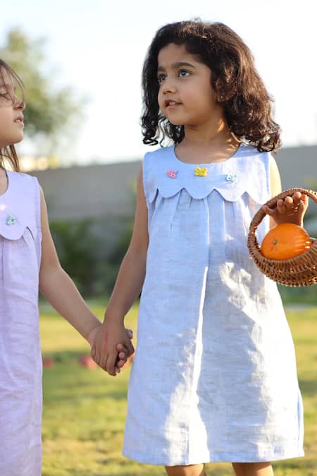 Funny Bones Clothings Whispering Butterflies Pure Linen Dress 