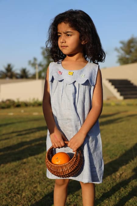 Funny Bones Clothings Whispering Butterflies Pure Linen Dress 