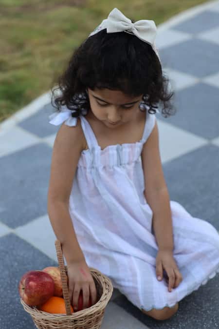 Funny Bones Clothings Melodic Stripes Pure Linen Dress 