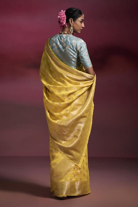 Dressfolk Sunshine Silk Woven Saree with Running Blouse 