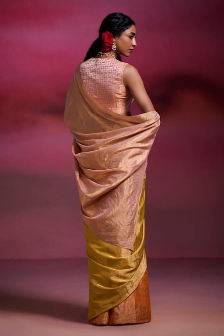 Dressfolk Sahibjaan Handloom Tissue Saree with Running Blouse 