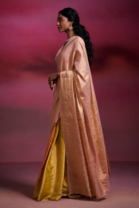 Buy Dressfolk Yellow Tissue Beads Sahibjaan Handloom Saree With Running Blouse Online at Aza Fashions Buy_Dressfolk_Yellow Tissue Beads Sahibjaan Handloom Saree With Running Blouse _Online_at_Aza_Fashions