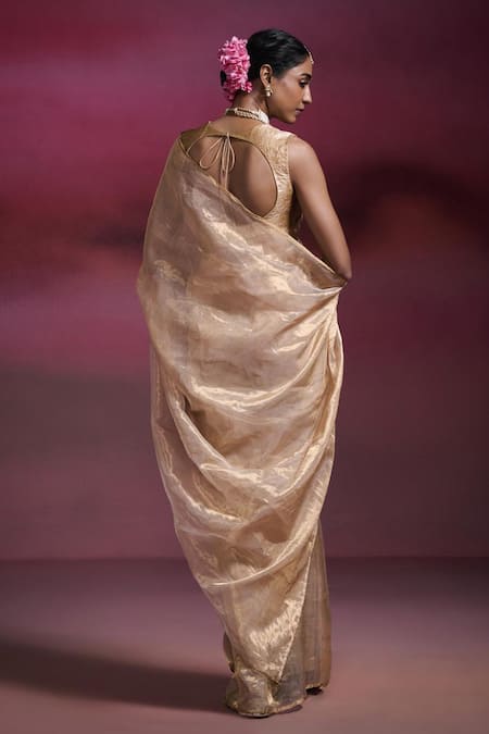 Dressfolk Nandini Handloom Tissue Saree with Running Blouse 