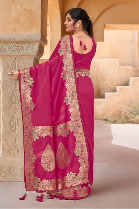 Samyukta Singhania Bloom Woven Saree With Blouse 