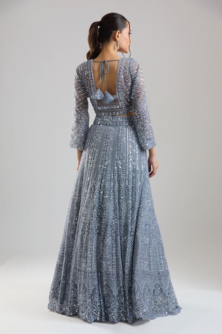 Azeera Silver Net Lehenga Set 