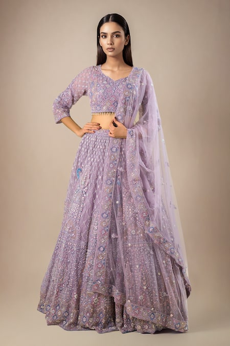 Azeera Lavender Net Lehenga Set 