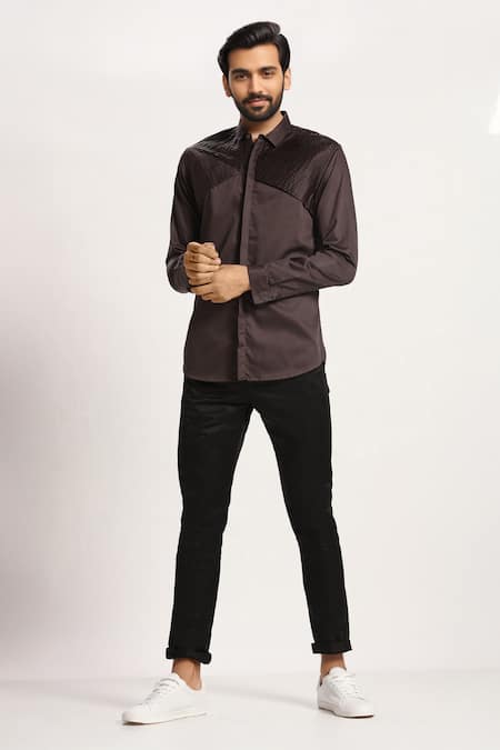 Son Of A Noble Snob Grey Cotton Shirt 