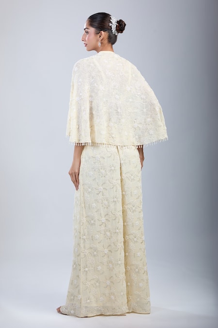 Samyukta Singhania Floral Embroidered Jacket Palazzo Set