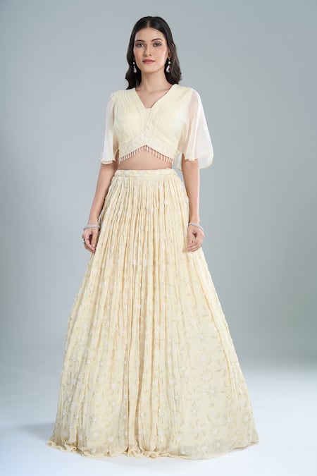 Samyukta Singhania Embroidered Blouse & Lehenga Set 