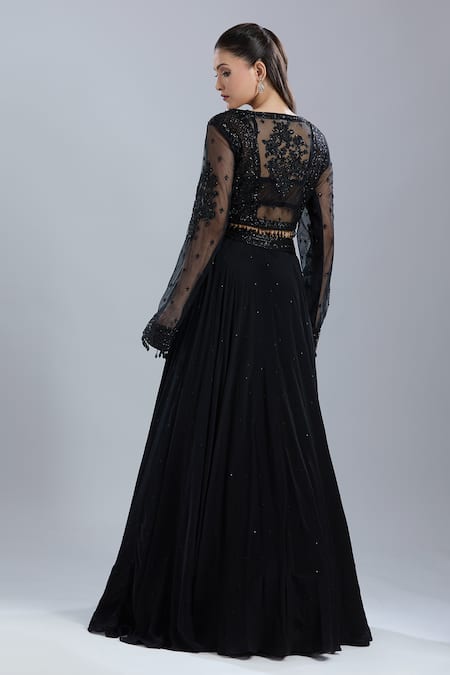 Samyukta Singhania Embroidered Jacket Skirt Set 