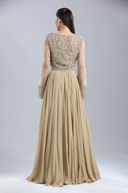 Samyukta Singhania Embroidered Jacket Skirt Set 