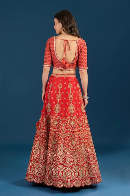 Samyukta Singhania Zardozi Embroidered Bridal Lehenga Set 