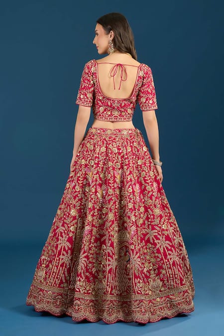Samyukta Singhania Pink Embroidered Bridal Lehenga Set 