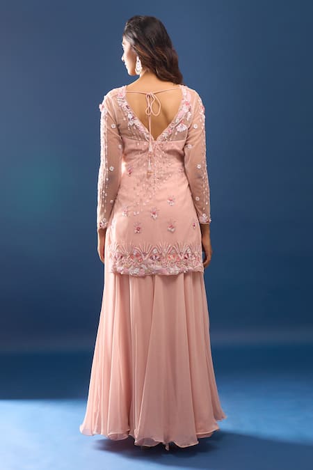 Azeera Pink Embroidered Kurta Set 