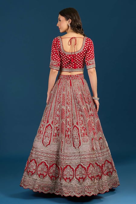 Samyukta Singhania Zardozi Hand Embroidered Bridal Lehenga Set 