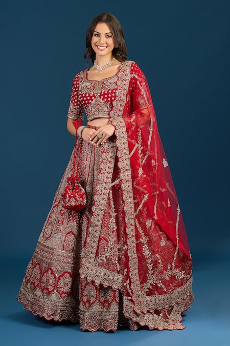 Samyukta Singhania Zardozi Hand Embroidered Bridal Lehenga Set 