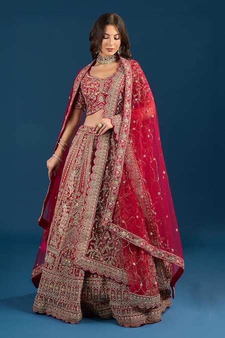 Samyukta Singhania Zardozi Embroidered Bridal Lehenga Set 